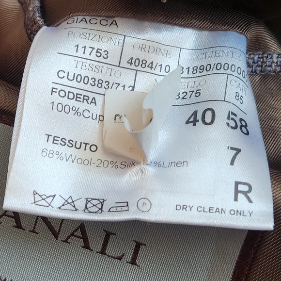 Canali Kei Sport Coat 40R Brown Cappuccino Linen Silk Blazer Luxury Made Italy